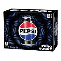 Pepsi Zero Sugar Cola 12 x 355 mL, Cans, 12x355mL