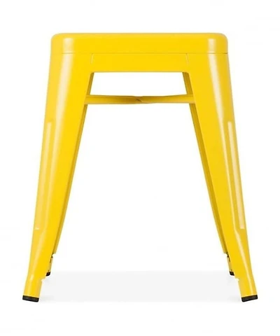 Plata Import Yellow Mini Tolix Metal Accent Stool