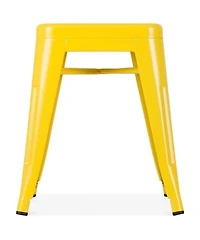 Plata Import Yellow Mini Tolix Metal Accent Stool