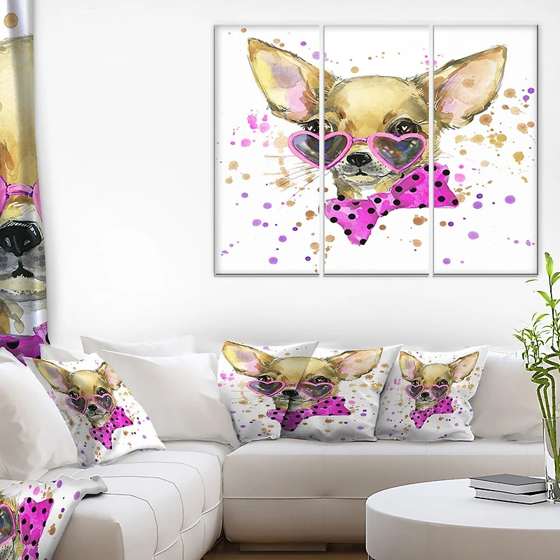 Impression sur toile « chien chiot à l'aquarelle » Design Art