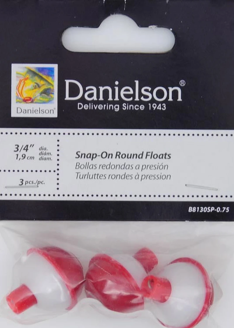 Danielson B8130SP-0.75 Snap-On Float Red/White 3/4" 3Pk, Snap-On Float Red/White