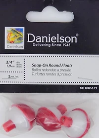 Danielson B8130SP-0.75 Snap-On Float Red/White 3/4" 3Pk, Snap-On Float Red/White