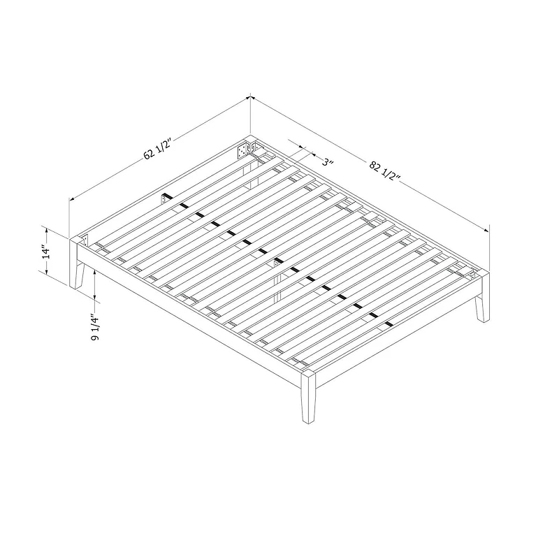 South Shore Vito Solid Wood Platform Bed