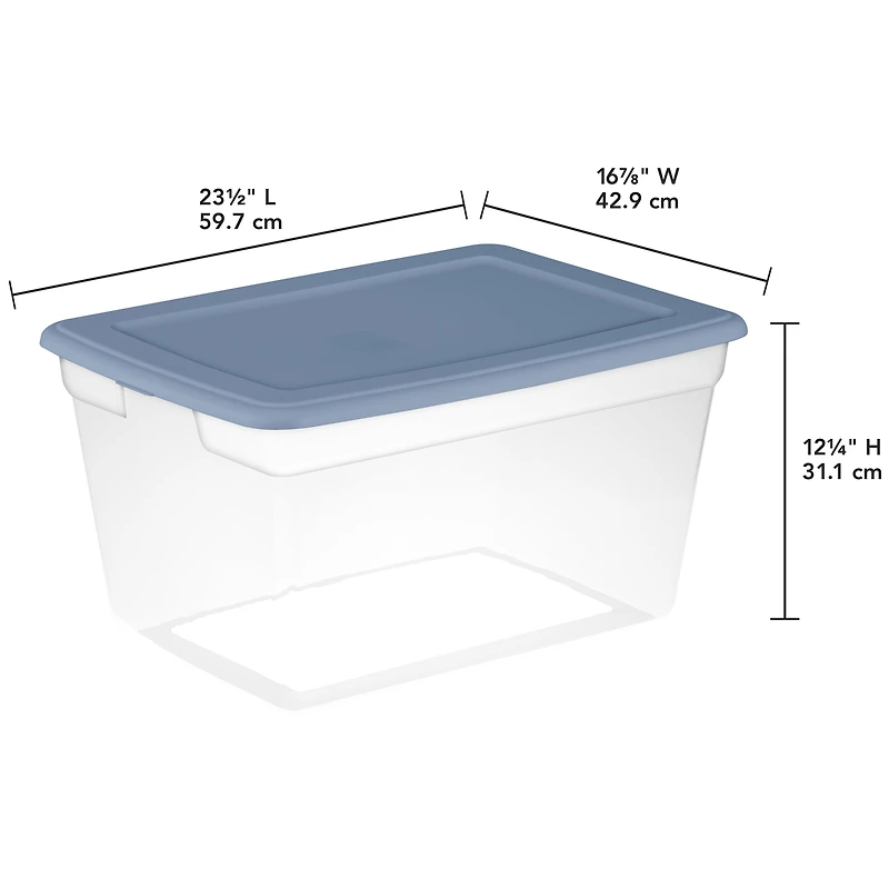 Sterilite 55 Liter Storage Box, Blue