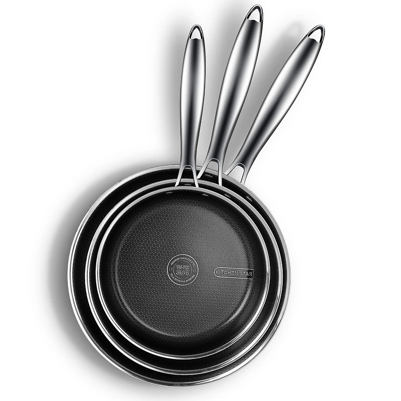 Kitchen Star Cladtec Series Fry Pan, 3 Piece Set, 20-26-30 cm