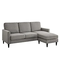 Dorel Living Kaci Reversible Contemporary Upholstered Sectional, Gray
