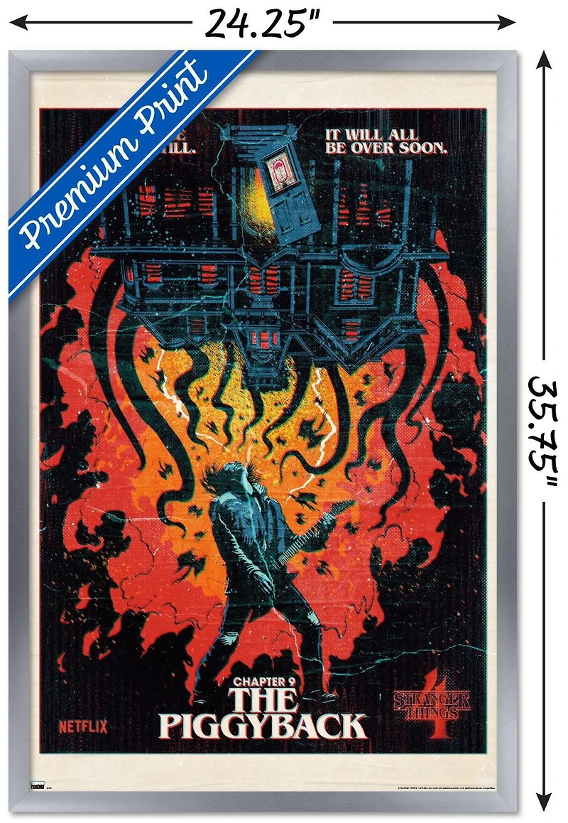 Netflix Stranger Things: Season 4 - The Piggyback Wall Poster with Magnetic Frame, 22.375" x 34"