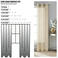 Mainstays Windowpane Sheer Window Curtains Panel Pair, Set of 2, White, 38" W x 84" L