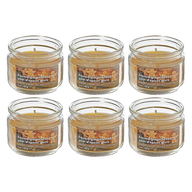 3 Oz Scented Jar Candle (Frosted Gingerbread) - Set of 6