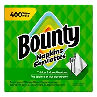 Bounty Paper Napkins, White, 400 Napkins