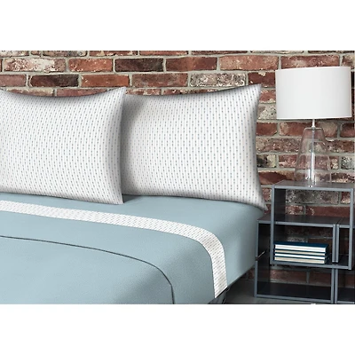 Safdie & Co. Ens. De Draps Therapeutiques Solides En Maille 4MCX Q Ombre Bleu Petites Feuilles