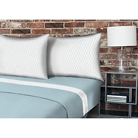 Safdie & Co. Ens. De Draps Therapeutiques Solides En Maille 4MCX Q Ombre Bleu Petites Feuilles