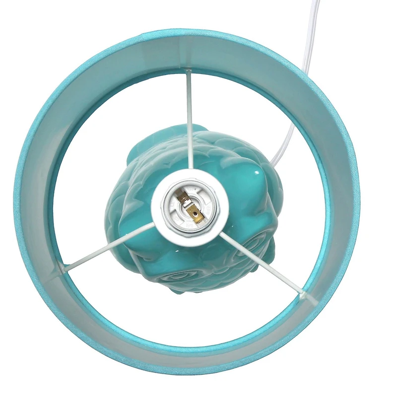 Simple Designs 12.8" Ceramic Owl Bedside Table Desk Lamp with Matching Fabric Shade for Home Decor, Bedroom, Nightstand, Living Room, Entryway, Kids' Room, Nursery, Dandelion Yellow