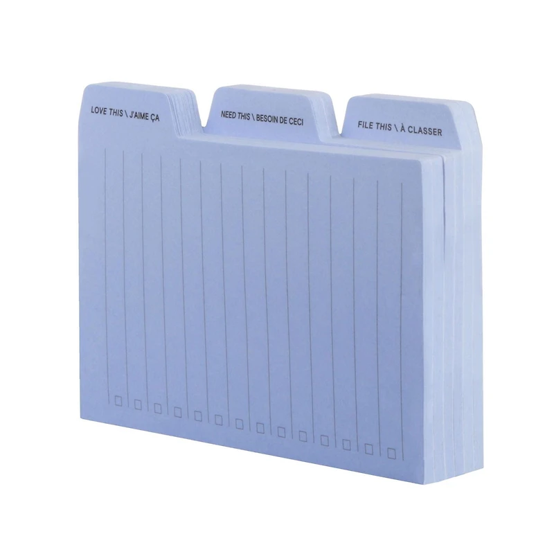Feuillets à motifs Post-it®, paquet d’onglets, bleu 3.9 po x 2.9 po (99mm x 73mm)