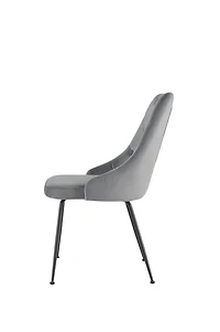 Topline Home Furnishings Velvet Side Chair with Black Legs
