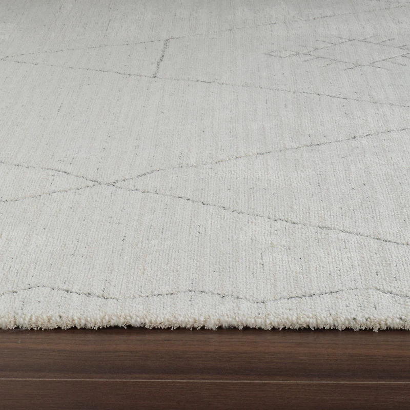 Tapis d'interieur abstrait Rug Branch Casa, beige creme, boheme - Salon, chambre, salle a manger et cuisine