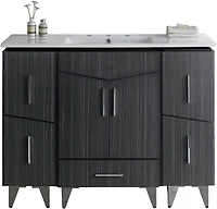 American Imaginations 36-in. W Wall Mount White Vanity Set For 1 Hole Drilling Beige Top White UM Sink AI-18157