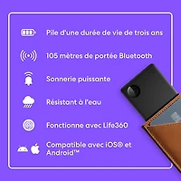 Life360 Tile Starter Pack (2024) Bluetooth Tracker, both iOS and Android Compatible. Black Mate, Black Slim