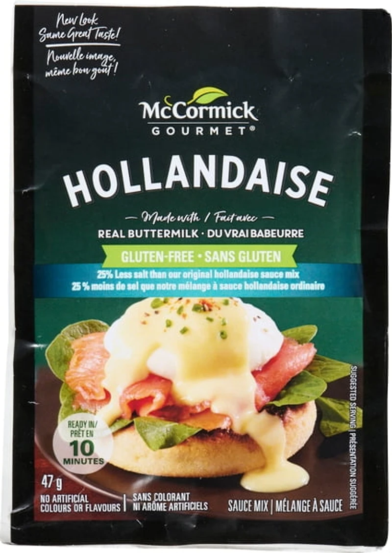 HOLLANDAISE 25% MOINS DE SEL MELANGE A SAUCE MCCORMICK GOURMET HOLLANDAISE 25% MOINS DE SEL MEL A SAUCE