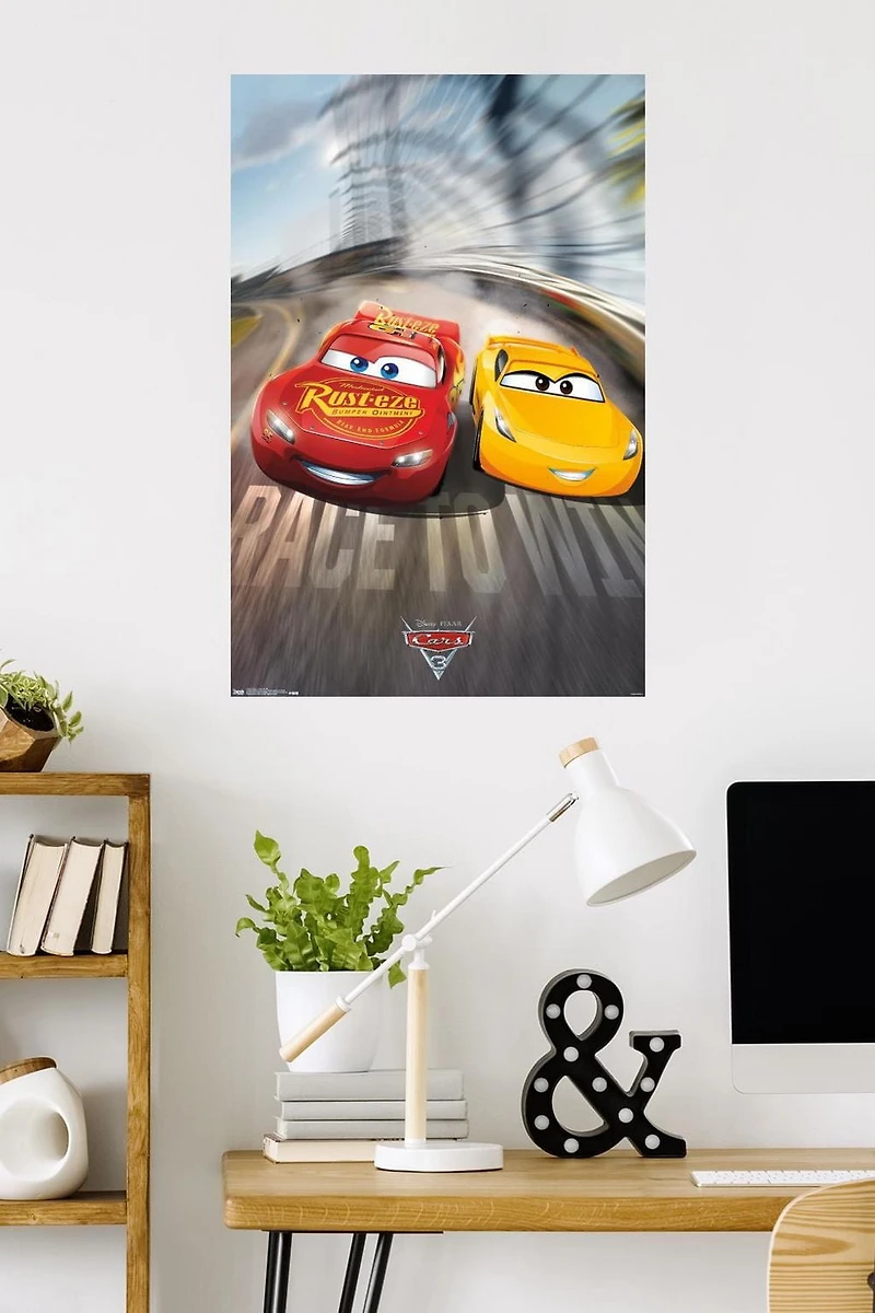Disney Pixar Cars 3 - Race to Win Wall Poster, 22.375" x 34"