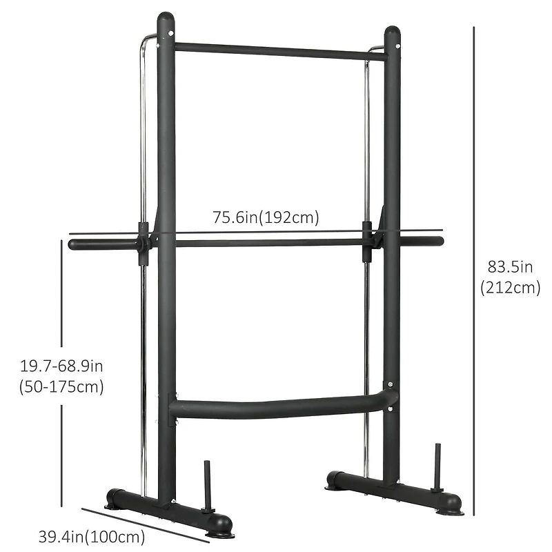 Soozier Rack de squat réglable avec barre de traction et barre d'haltères pour développé couché