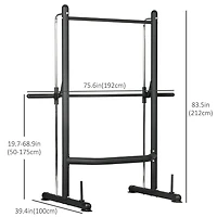 Soozier Rack de squat réglable avec barre de traction et barre d'haltères pour développé couché