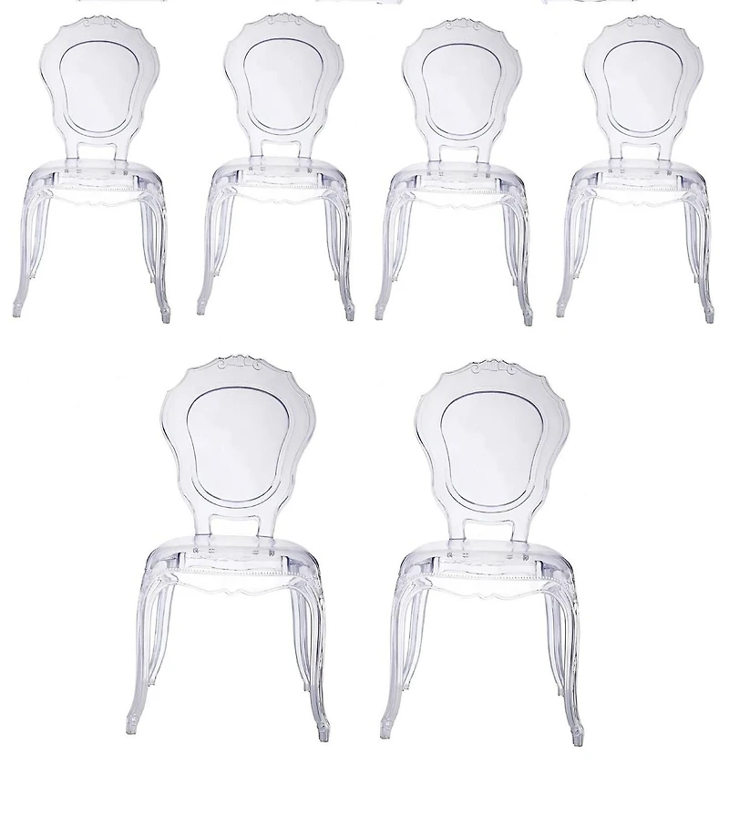 Chaise sans accoudoirs en plastique transparent Heavenly Collection pour salle à manger