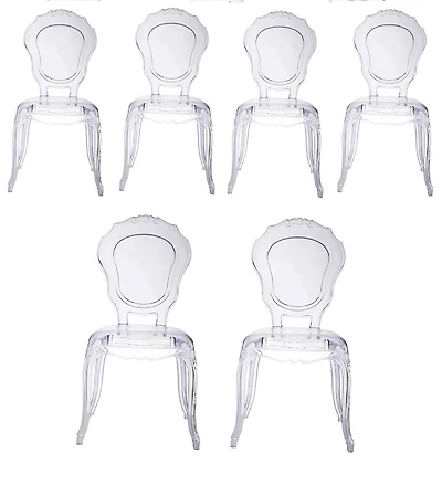 Chaise sans accoudoirs en plastique transparent Heavenly Collection pour salle à manger