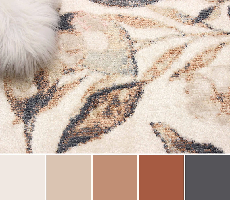ECARPET Rosette Contemporary/Modern Area Rug for Living Room, Bedroom, Dining Room, Entrance, Hallway and More.