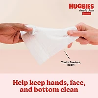 Lingettes pour bébés Huggies Simply Clean, NON PARFUMÉES, 3 emballages à couvercle rabattable, total de 192 lingettes 192 lingettes