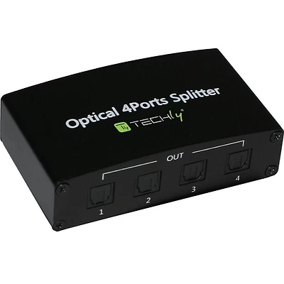 Techly Diviseur audio numérique 2 o 4 sorties Toslink (fibres optiques)