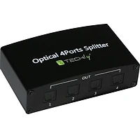Techly Digital Audio Splitter 2 or 4 Output Toslink Ports (fiber optic)