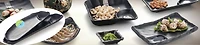 SUNWEALTH Elegant Melamine Sushi Plate with Sauce Dipping Compartment, Sushi / Appetizer / Snacks