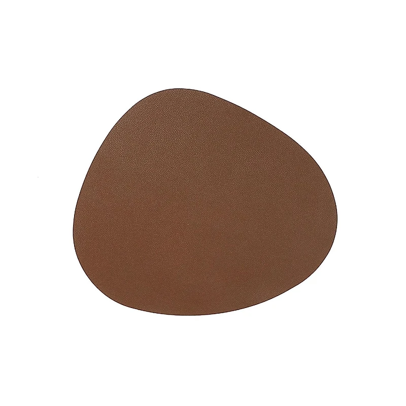 IH Casa Decor Reversible Pleather Pebble Placemat Tan - Set of 12