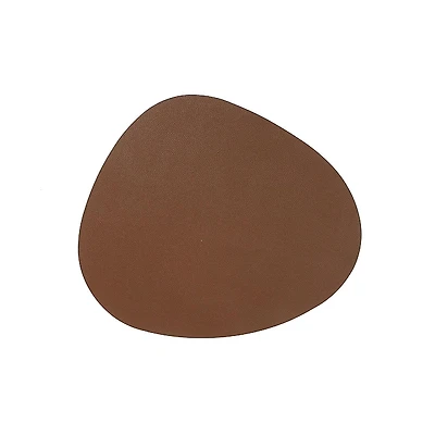 IH Casa Decor Reversible Pleather Pebble Placemat Tan - Set of 12