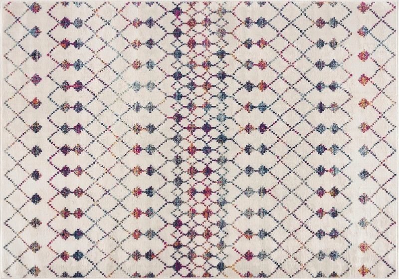 Rug Branch Savannah Boho Indoor Area Rug, Beige Blue, Modern - Living Room, Bedroom, Dining Room, and Kitchen