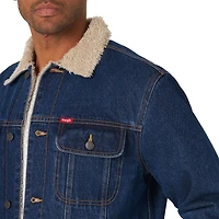 Wrangler Veste en Denim À Doublée Sherpa Pour Homme