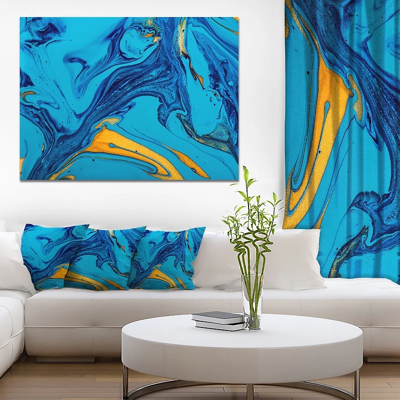Design Art Peinture Acrylique Bleu Doux Art Sur Toile