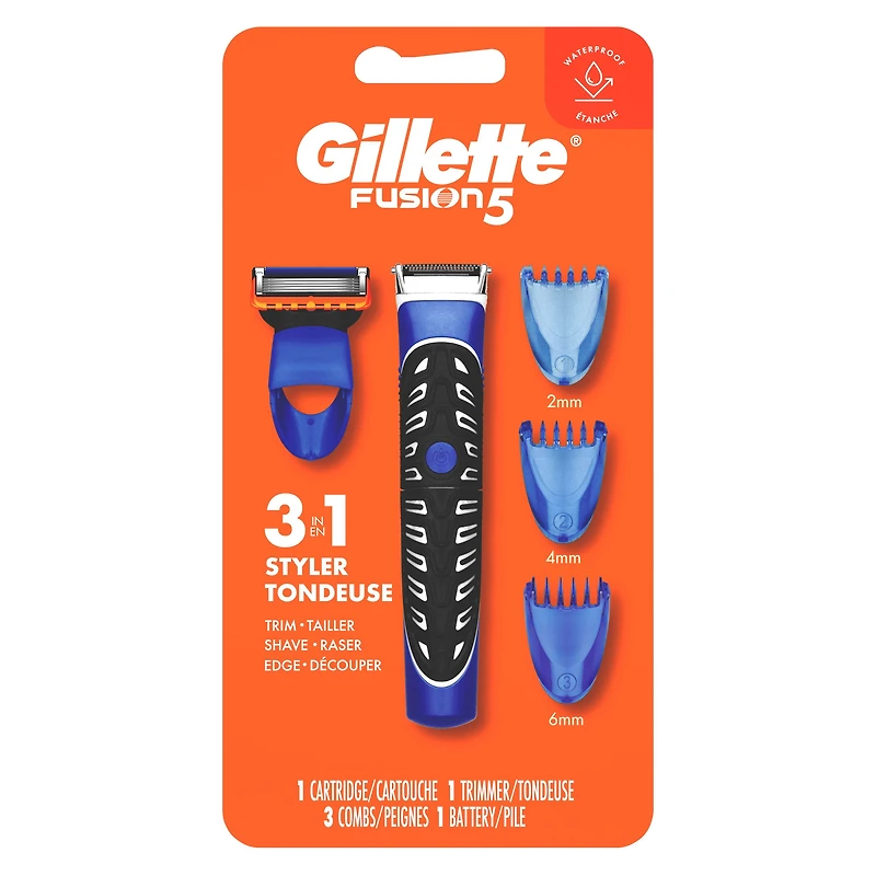 Gillette Fusion5 Styler Facial Hair Trimmer for Men, All-in-One Shave, Trim, and Edgeillette Trimmer for Men’s Grooming, 1CT