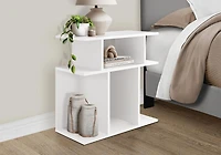 Monarch Specialties Table D'appoint, Côté, Bout, Table De Nuit, Lampe, Salon, Chambre À Coucher, Stratifié, Blanc, Contemporain, Moderne