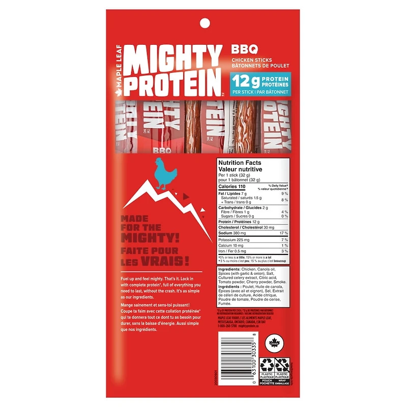 Maple Leaf Mighty Protein BBQ Chicken Sticks