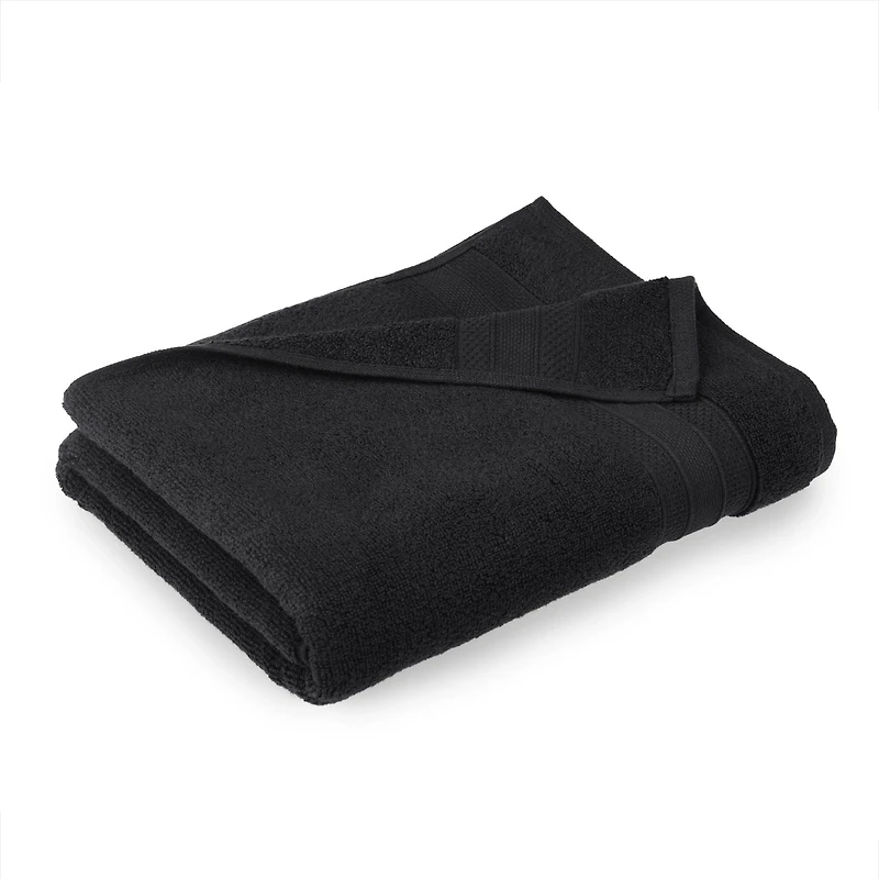 hometrends Solid 100% Cotton Bath Towel, 1 Piece, 550 GSM, Highly Absorbent & Soft Bathroom Black, 30" x 54"