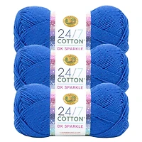 Lion Brand 24/7 Cotton® DK Yarn #3 Light/DK weight 100g/273m 3-Pack