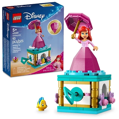 LEGO Disney Princess Twirling Ariel Toy - Building Toy for Kids, Girls and Boys, Ages 5+ - Little Mermaid Toy for Fans of Movie - Ariel Doll Gift Idea for Birthdays - 43259, Includes 93 Pieces, Ages 5+