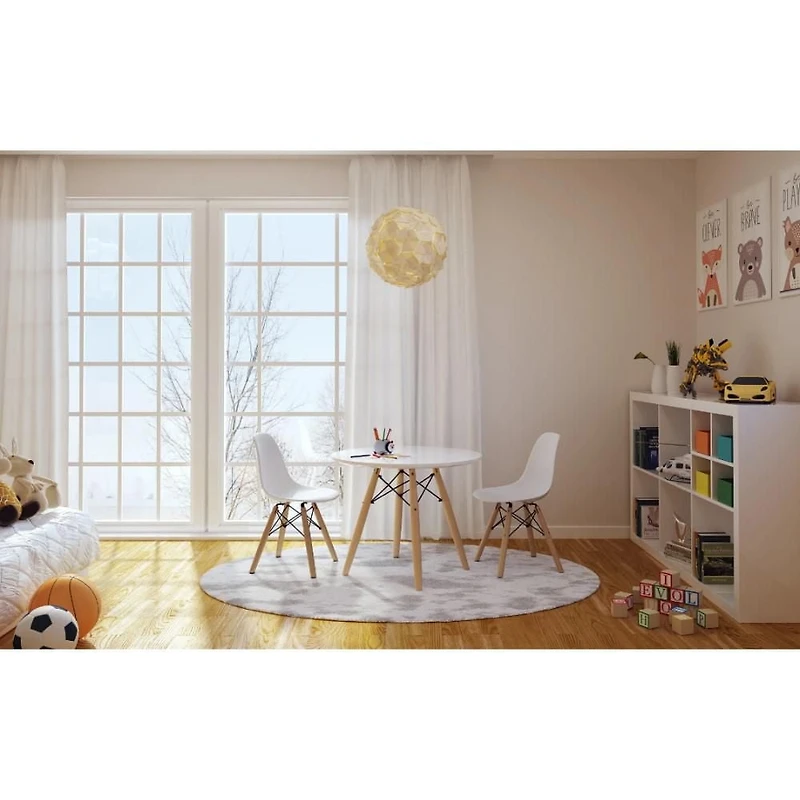 Ensemble pour enfants Eiffel en bois de couleur blanche