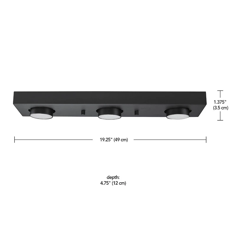Bleecker 3-Light LED Integrated Track Lighting, Matte Black, 21 Watts, 1200 Lumens, 3000 Kelvin, 90 CRI