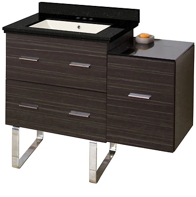 American Imaginations 37.75-in. W Floor Mount Dawn Grey Vanity Set For 3H8-in. Drilling Bianca Carara Top White UM Sink AI-18790
