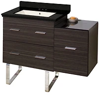 American Imaginations 37.75-in. W Floor Mount Dawn Grey Vanity Set For 3H8-in. Drilling Bianca Carara Top White UM Sink AI-18790