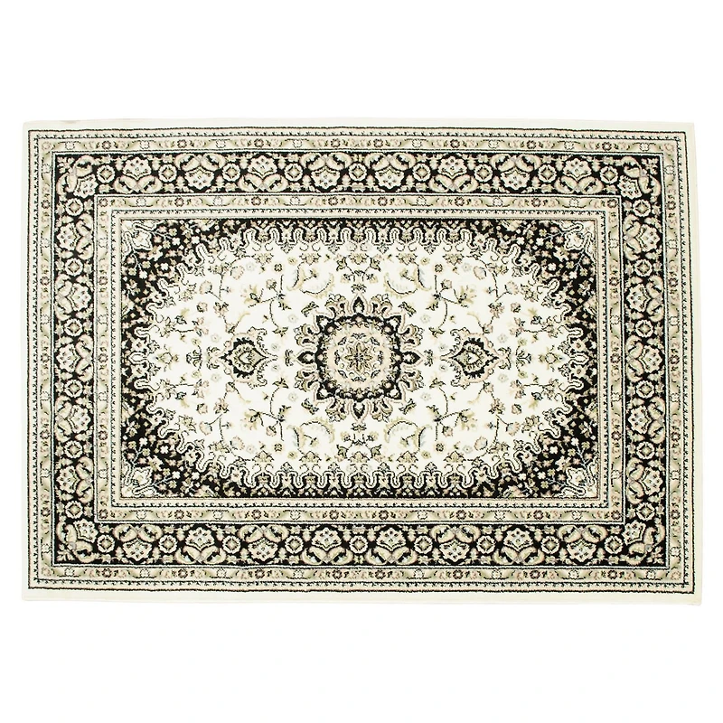 hometrends Algoma Black & Beige Area Rug, 5' x 7', stain-resistant