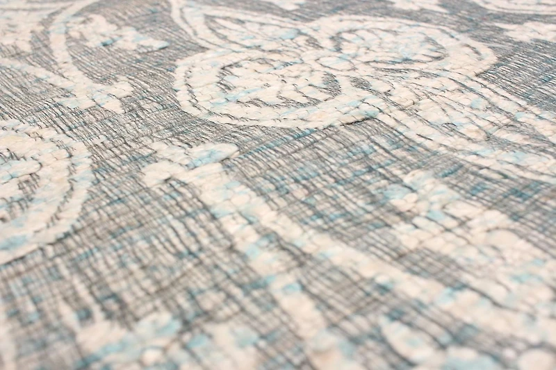 ECARPETGALLERY 4'5" x 6'4" Transitional Collage Handmade Area Rug for Living Room, Dining Room and Bedroom in Grey